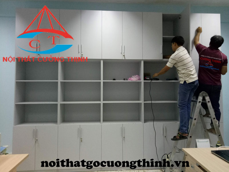 Tủ gỗ đựng hồ sơ lắp đặt tại Thuận An Bình Dương