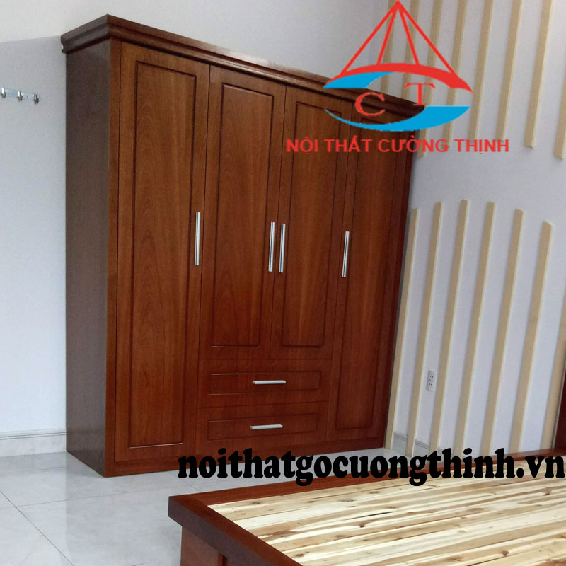 Tủ quần áo 3 buồng gỗ công nghiệp Veneer 1m8 đẹp tại Quận Gò Vấp