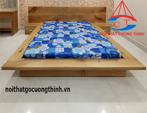 Giường ngủ 1m8x2m thấp gỗ đẹp và hiện đại