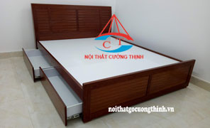 Các mẫu giường ngủ gỗ có ngăn kéo đẹp
