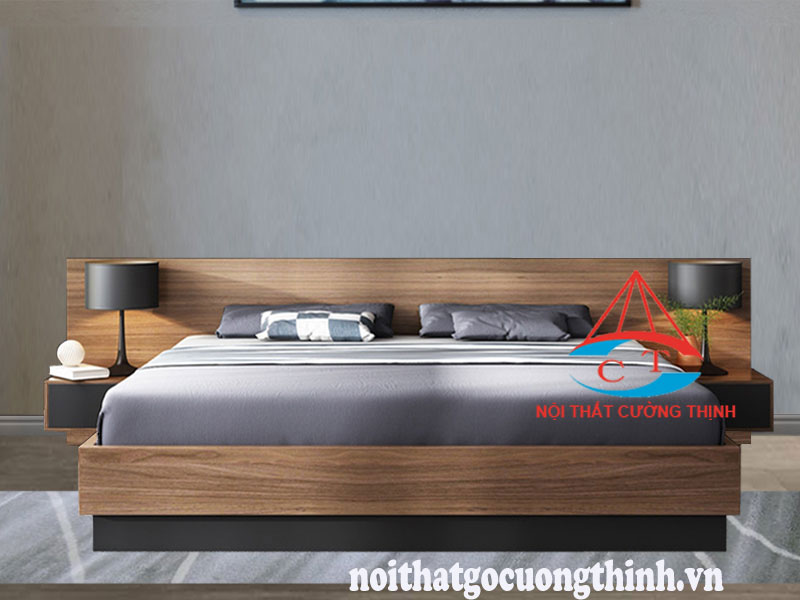 Mẫu giường ngủ gỗ công nghiệp 1m6 -1m8 đẹp hiện đại