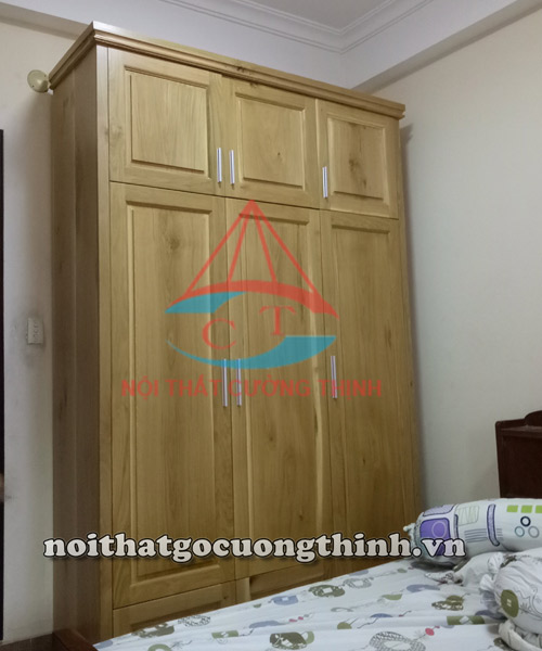 Mẫu tủ quần áo bằng gỗ Sồi 