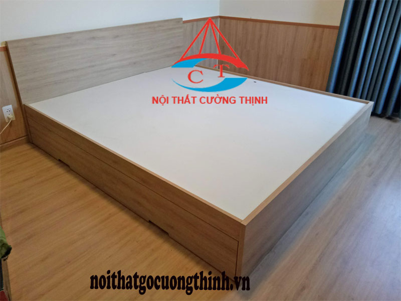 Giường gỗ công nghiệp có ngăn kéo bên hông trái tại Quận Thủ Đức Hồ Chí Minh