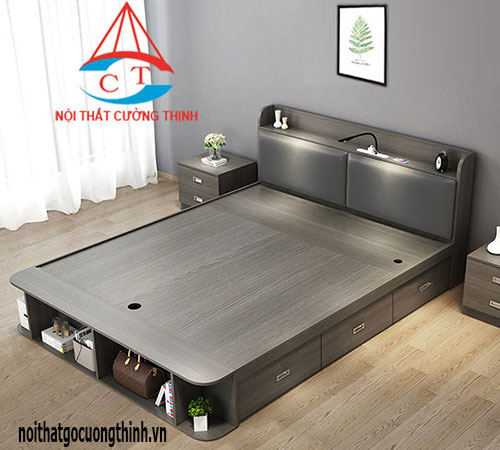 Giường hộp 1m8 đẹp hiện đại có hộc kéo tiện dụng