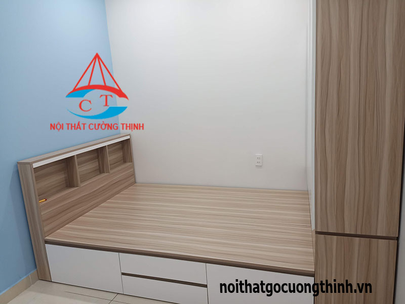 Giường ngủ gỗ công nghiệp HDF có nhiều ngăn kéo