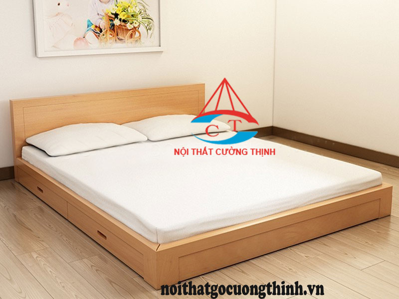 Mẫu giường hộc kéo gỗ công nghiệp phủ Melamine tại Quận 7