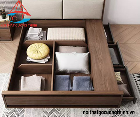 Thiết kế giường ngủ thông minh có ngăn kéo