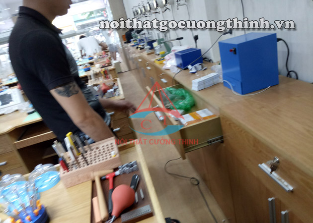 Tủ đựng hồ sơ gỗ mdf veneer sồi dạng thấp