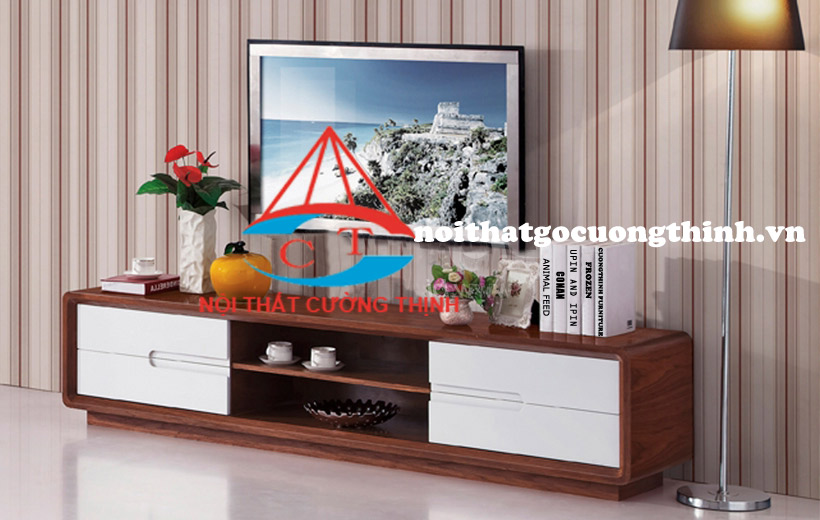 Kệ tivi hiện đại đóng ở nội thất gỗ Cường Thịnh