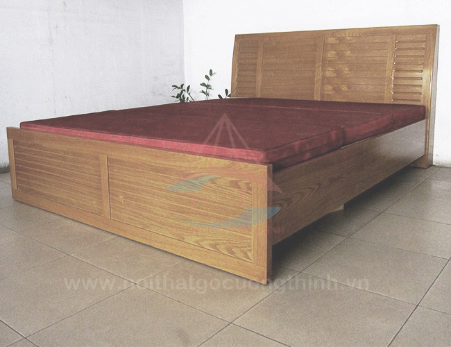 giường gỗ 1m6 mdf vân gỗ Sồi
