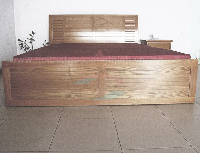 giường ngủ 1m6 vân sồi gỗ công nghiệp