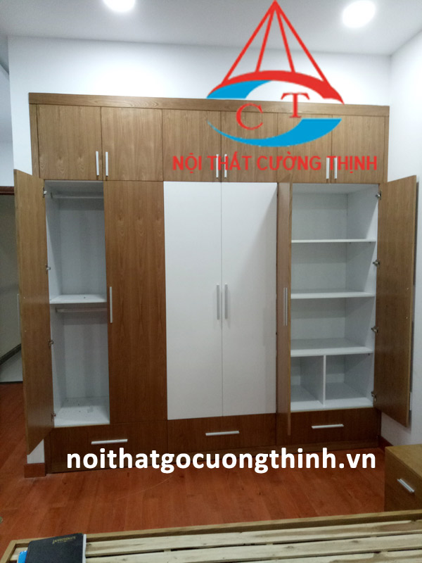 Tủ qu6a2n áo đẹp 2 tầng đa năng kiêm nhà kho 6 cánh trên dưới