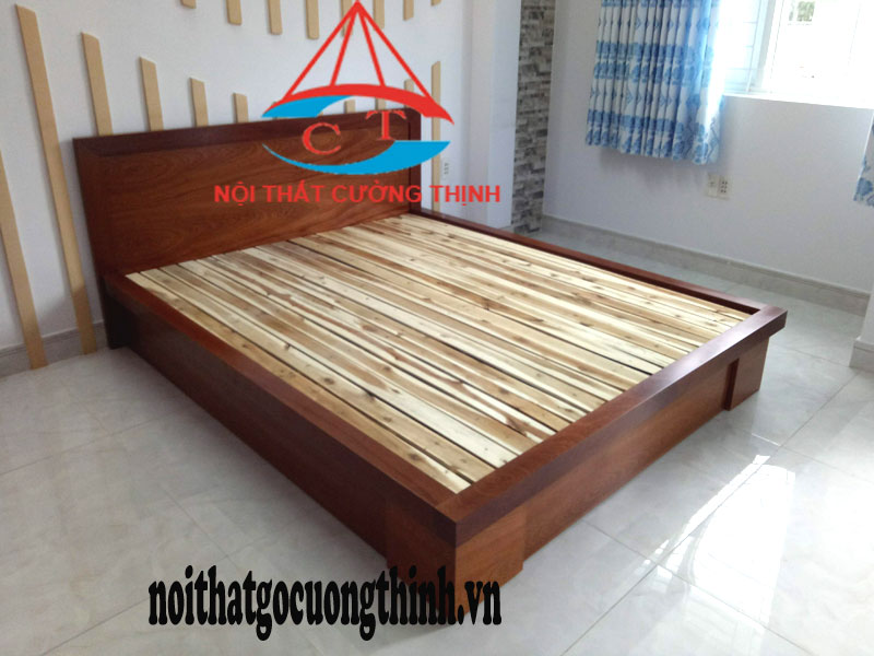 giường ngủ gỗ công nghiệp đẹp 1m6 lắp đặt tại Quận Gò Vấp