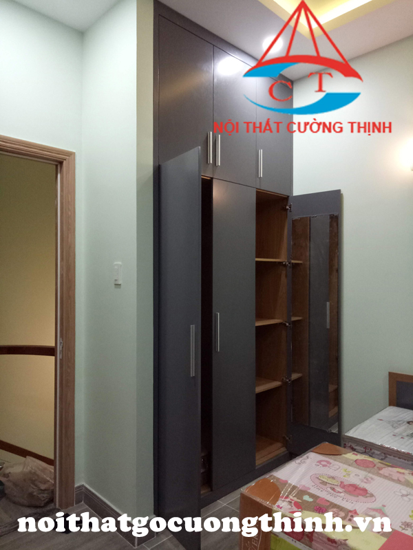 Tủ âm tường gỗ công nghiệp mẫu hiện đại đẹp