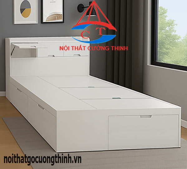 Mẫu giường ngủ thông minh đóng theo yêu cầu đẹp bền giá xưởng
