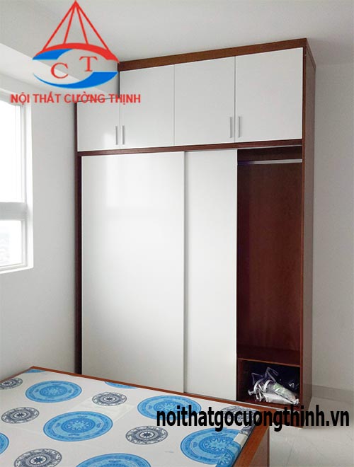 Tủ quần áo kịch trần gỗ công nghiệp MDF cánh lùa tại Quận 9