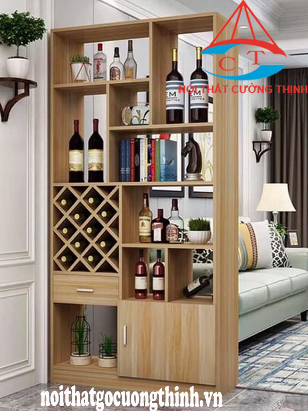 Tủ rượu trang trí ngăn phòng khách đẹp hiện đại đóng theo yêu cầu tại Quận Thủ Đức