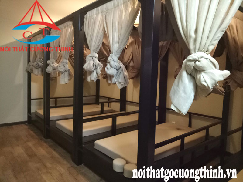 Giường gỗ Massage body đẹp cho Spa lắp đặt tại Quận 2 TP Hồ Chí Minh