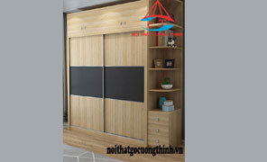 TỦ QUẦN ÁO GỖ MDF CỬA LÙA ĐẸP