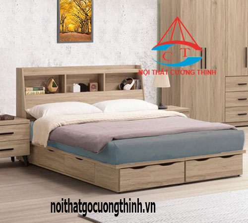 Mẫu giường ngủ gỗ công nghiệp kiểu dáng hiện đại