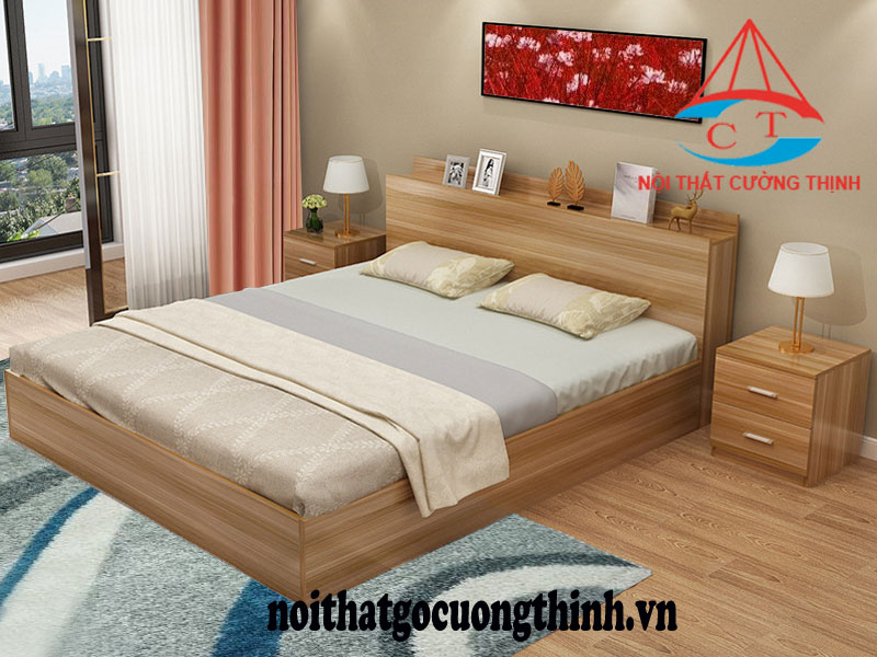 Giường ngủ gỗ công nghiệp hiện đại bền đẹp giá rẻ
