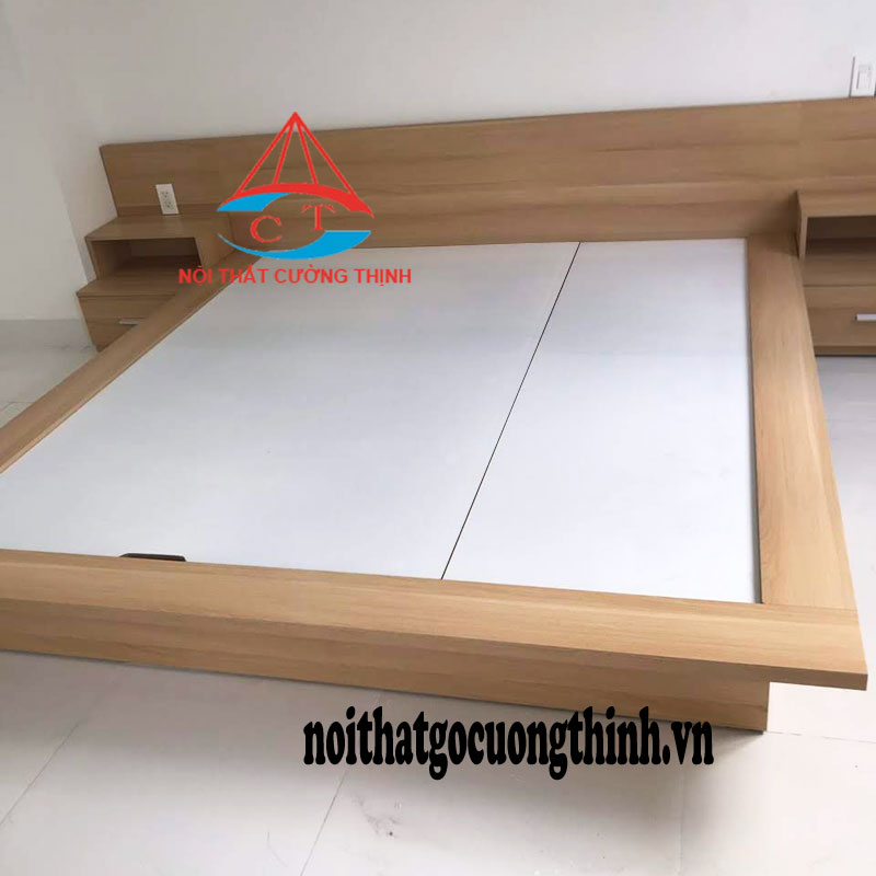 Mẫu giường gỗ thấp kiểu Nhật 1m8