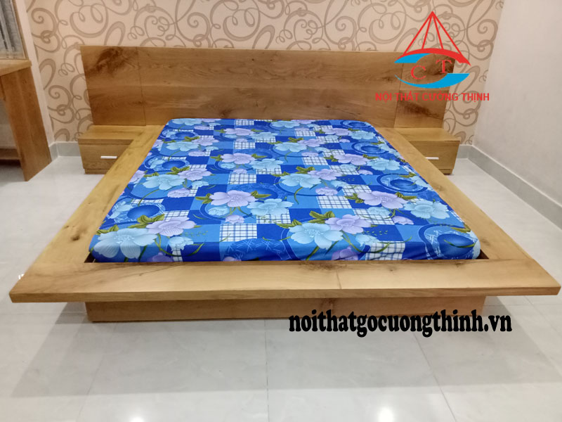 Giường ngủ kiểu Nhật gỗ Sồi tự nhiên
