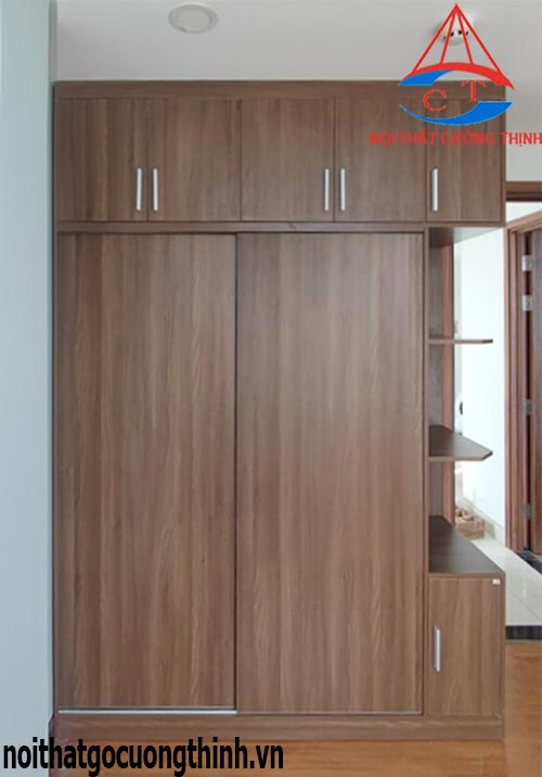 Mẫu tủ gỗ công nghiệp MDF lõi xanh lùa 2 cánh đẹp tối ưu