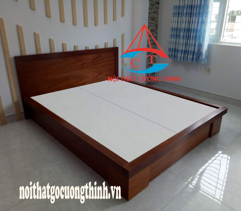 Mẫu giường ngủ đẹp 1m6 gỗ MDF hiện đại