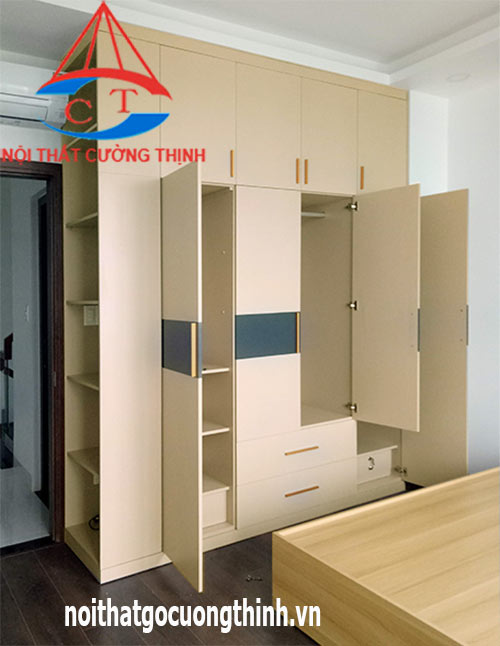 Tủ đựng quần áo đẹp hiện đại bằng gỗ MDF 