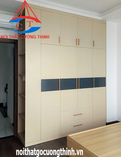 Tủ quần áo đẹp bằng gỗ MDF Melamine đa năng kiểu hiện đại