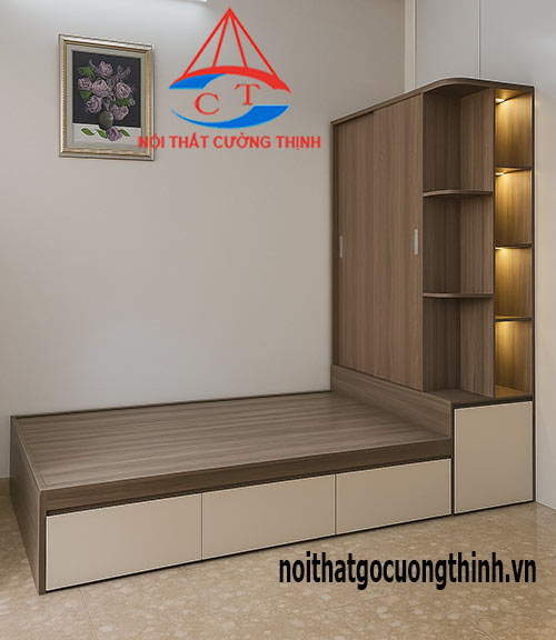 Giường thông minh kết hợp tủ quần áo sang trọng